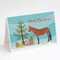 Caroline&#x27;s Treasures   BB9212GCA7P Mule Christmas Greeting Cards and Envelopes Pack of 8, Teal, 7 x 5, multicolor